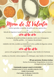 Menu Saint Valentin Guillaume Chauvin